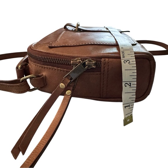 Born Brown Leather Crossbody Satchel | Saddle Cognac Dome Bag - Picture 15 of 15